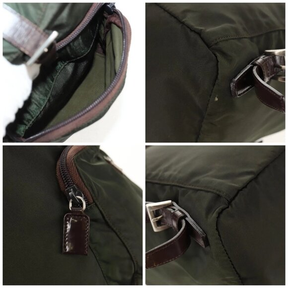 PRADA Backpack Nylon Khaki Silver - Picture 12 of 15